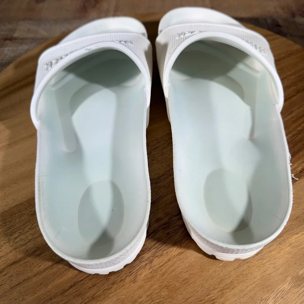 Birkenstock Barbados Womens 8 Mens 6 EU 39 White EVA Slide Sandals Lightweight